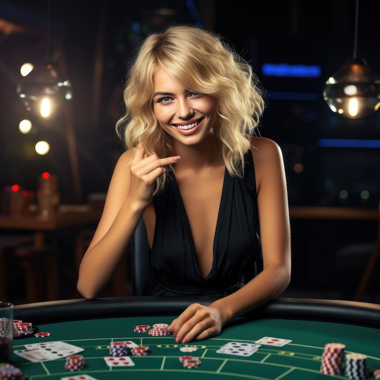 Live-dealer blackjack table with multi-camera view
